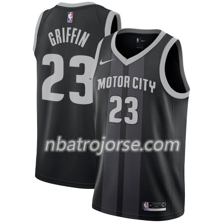 Män Detroit Pistons Tröja Blake Griffin 23 2018-19 Nike City Edition Svart Blå Swingman Män Detroit Pistons Tröja Blake Griffin 23 2018-19 Nike City Edition Svart Blå Swingman